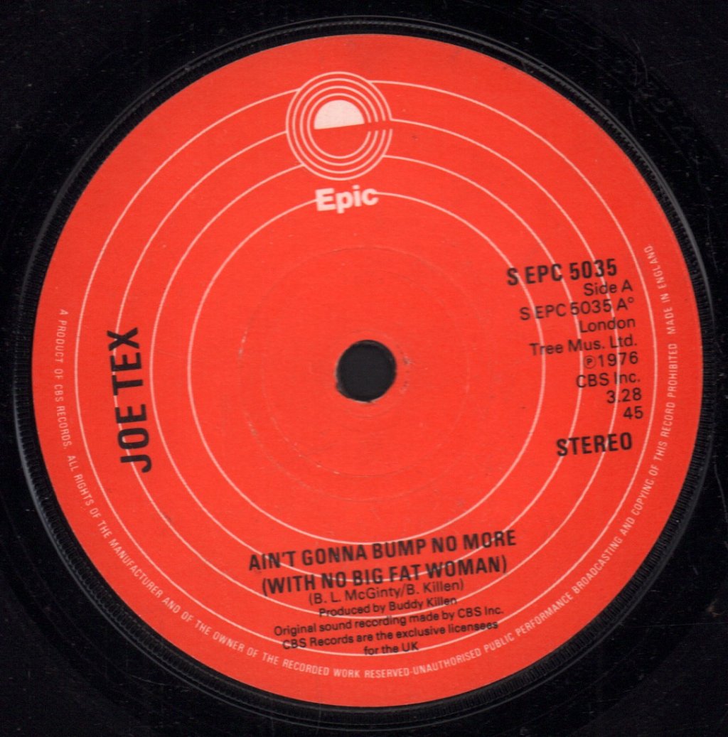 Joe Tex - Ain't Gonna Bump No More - 7 Inch