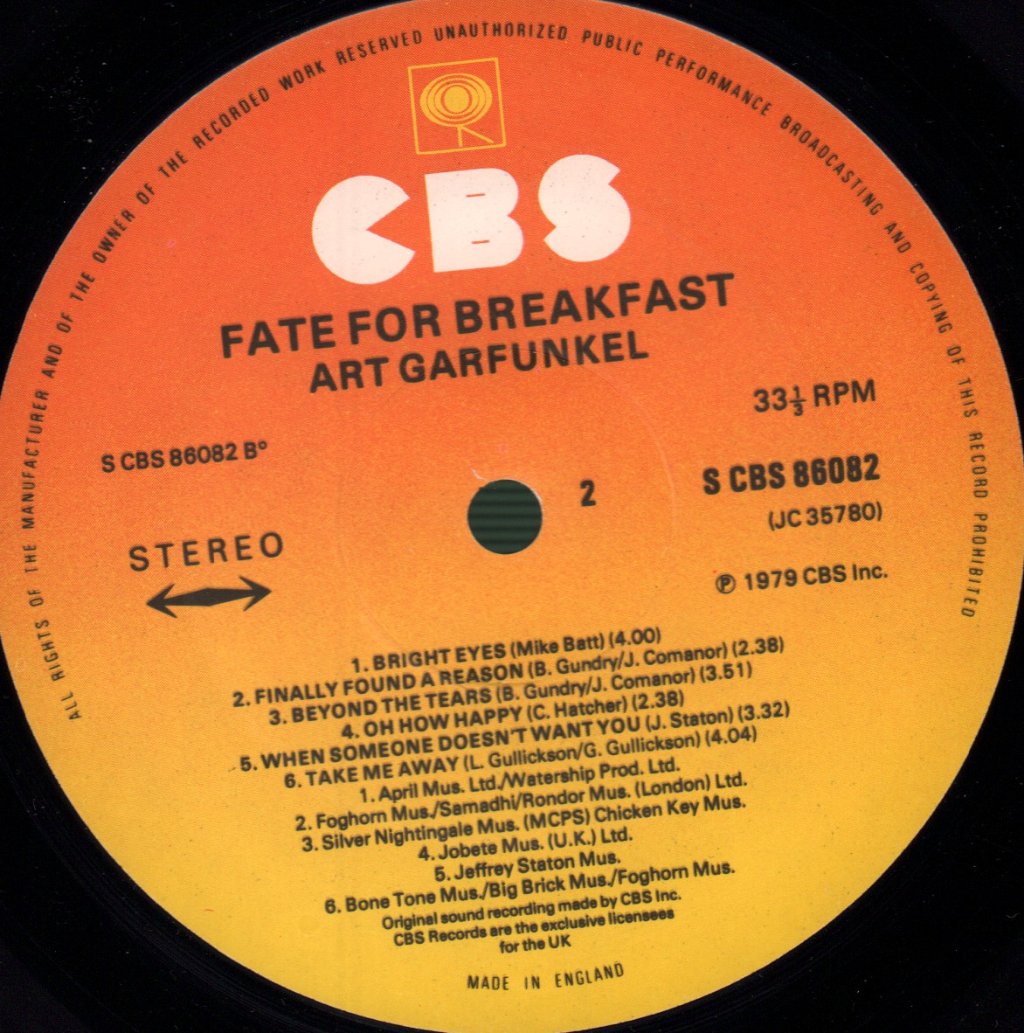 Art Garfunkel - Fate For Breakfast - Lp