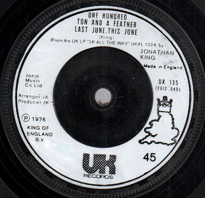 One Hundred Ton And A Feather - It Only Takes A Minute - 7 Inch