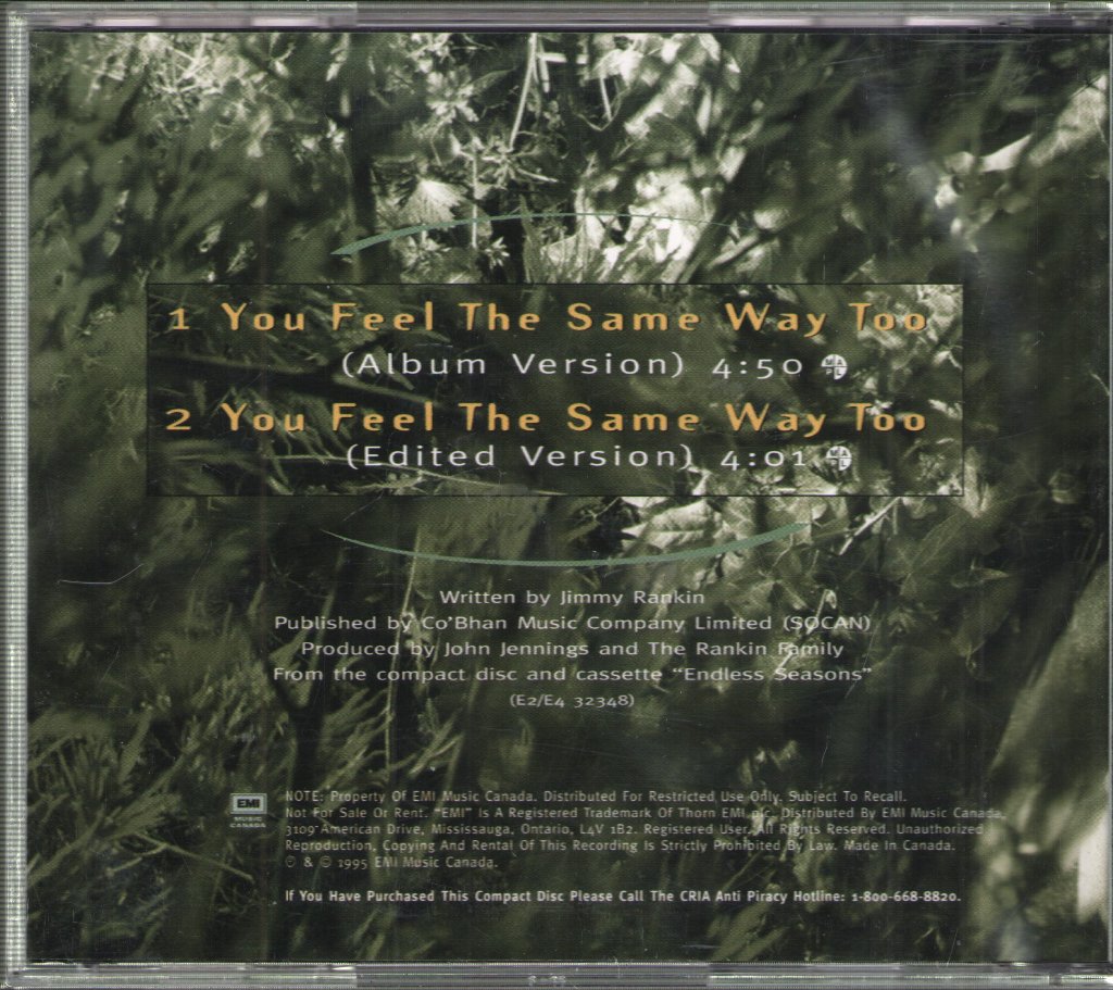 Rankin Family - You Feel The Same Way Too - Cd
