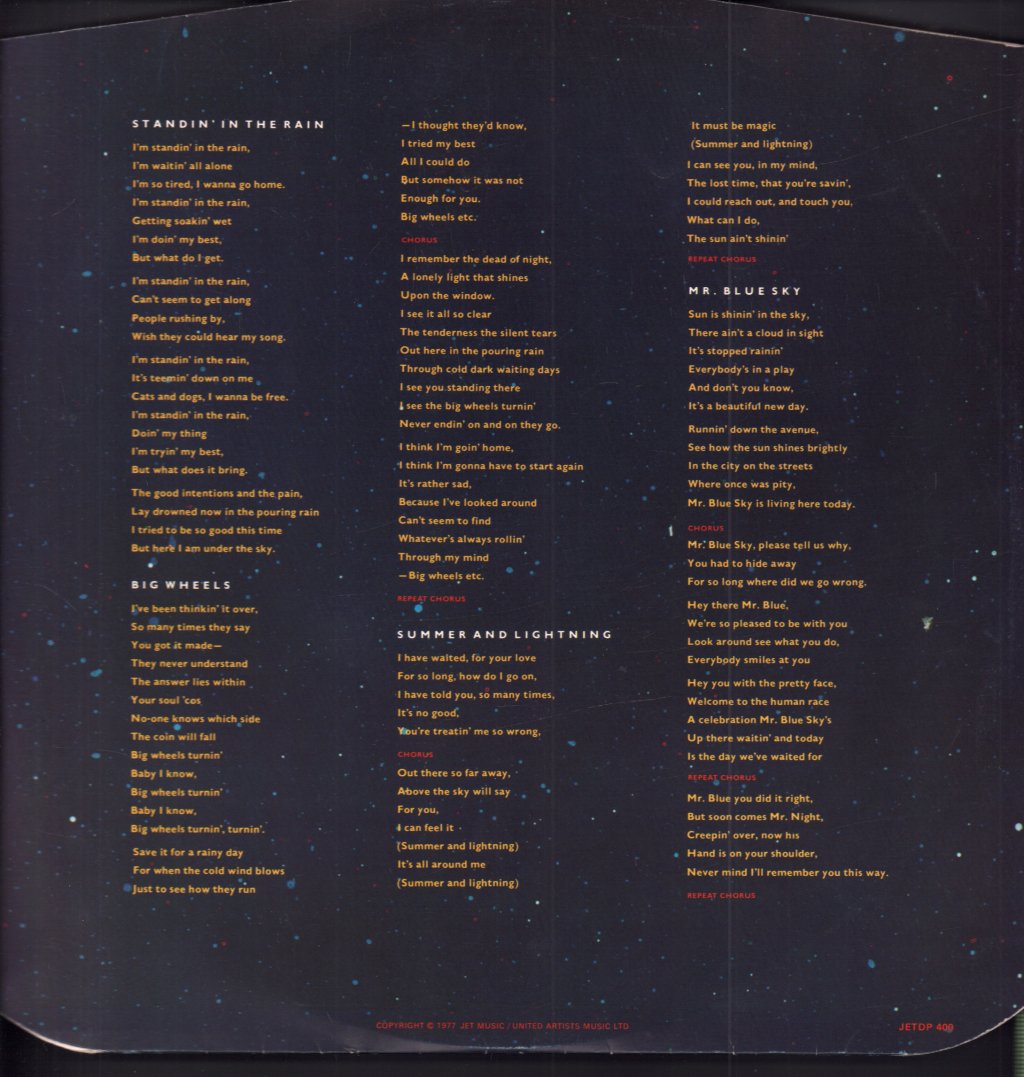 Electric Light Orchestra - Out Of The Blue - Double Lp