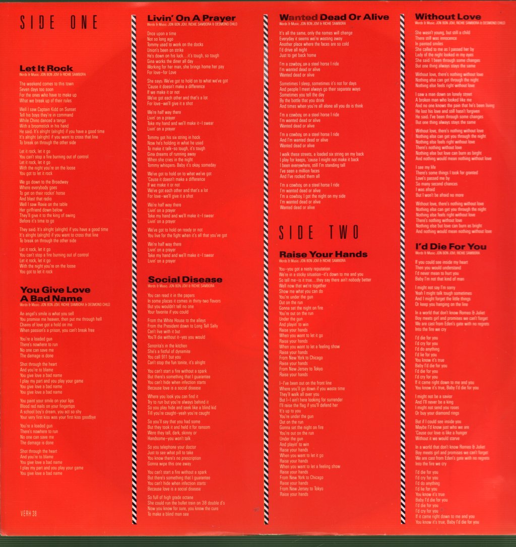 Bon Jovi - Slippery When Wet - Lp