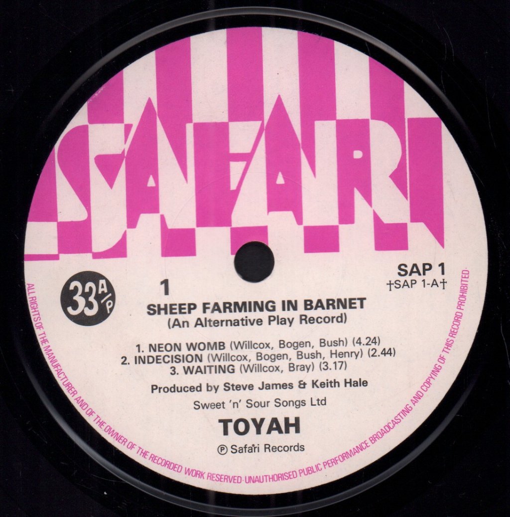 Toyah - Sheep Farming In Barnet - 7 Inch