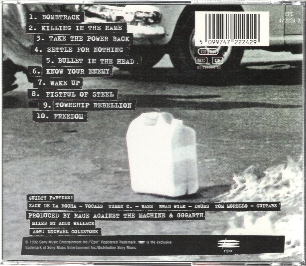 Rage Against The Machine - Rage Against The Machine - Cd