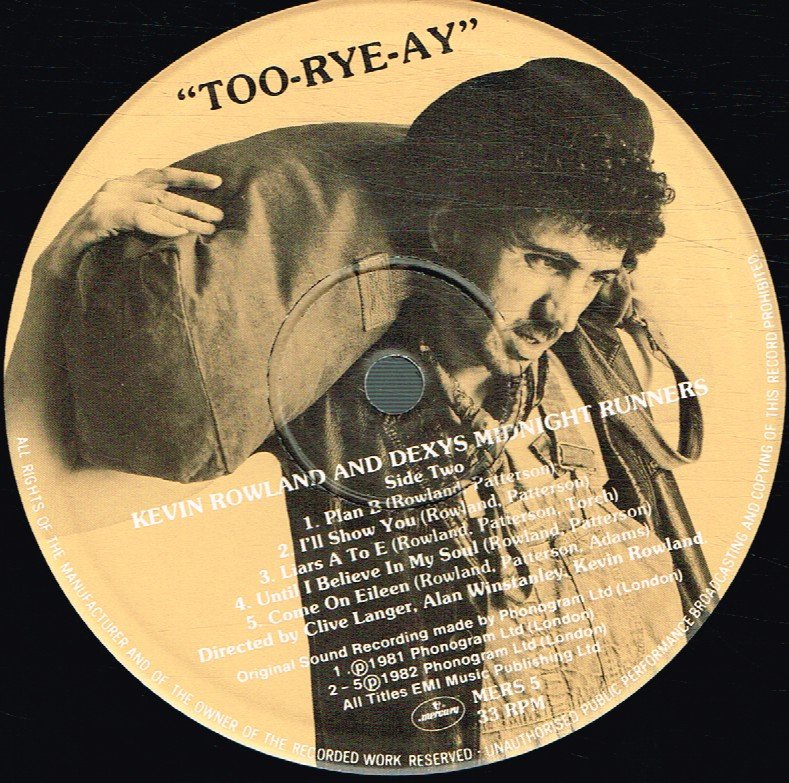 Dexys Midnight Runners - Too Rye Ay - Lp