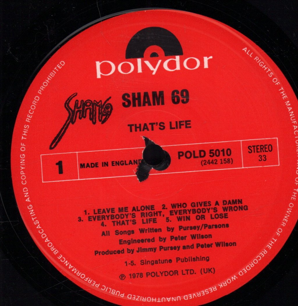 Sham 69 - That's Life - Lp