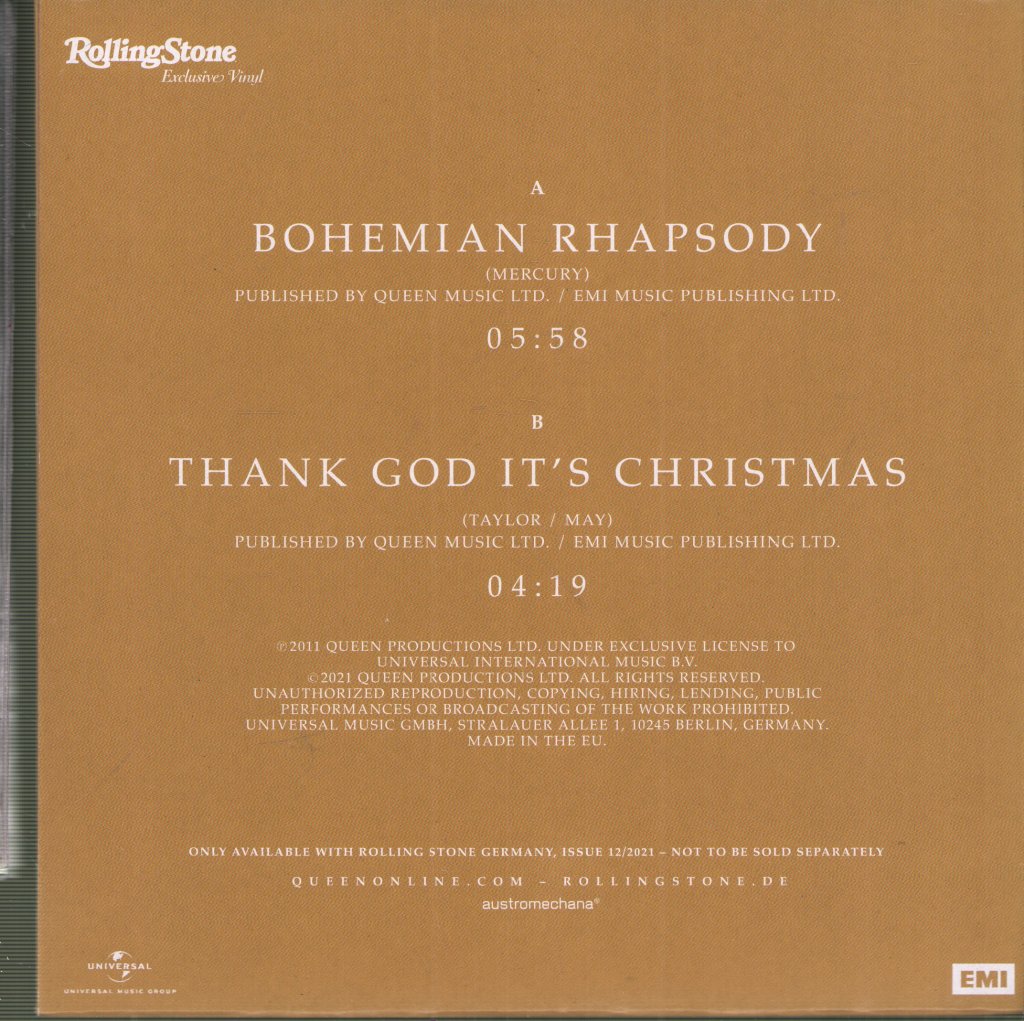 Queen - Bohemian Rhapsody / Thank God It‘s Christmas - 7 Inch