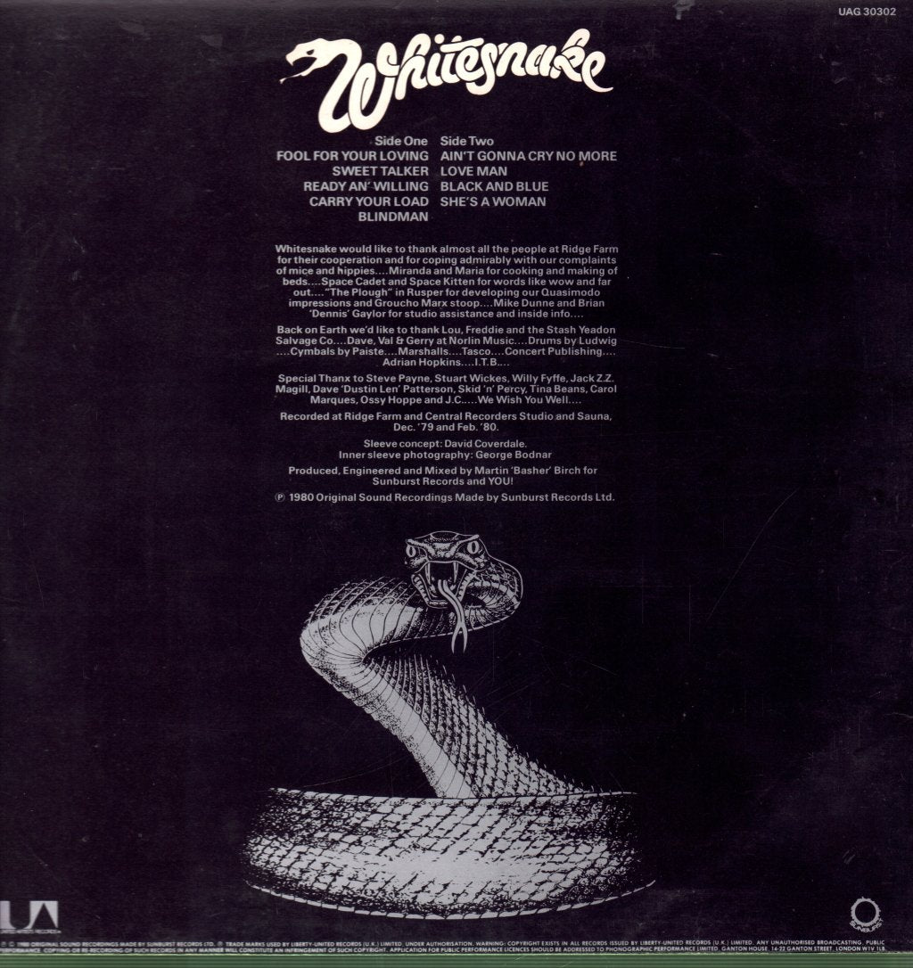 Whitesnake - Ready An Willing - Lp