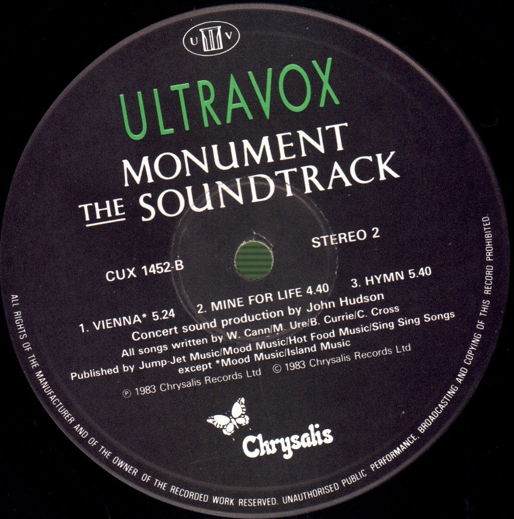 Ultravox - Monument The Soundtrack - Lp