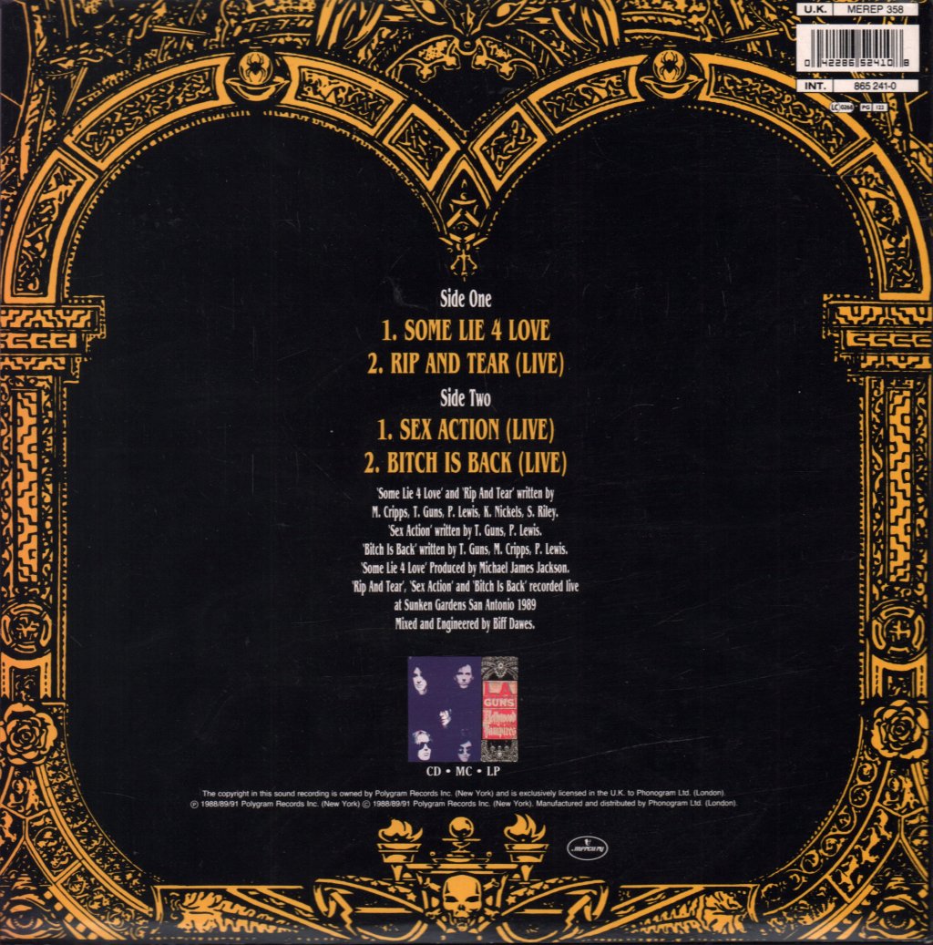 L.A. Guns - Some Lie 4 Love - 10 Inch