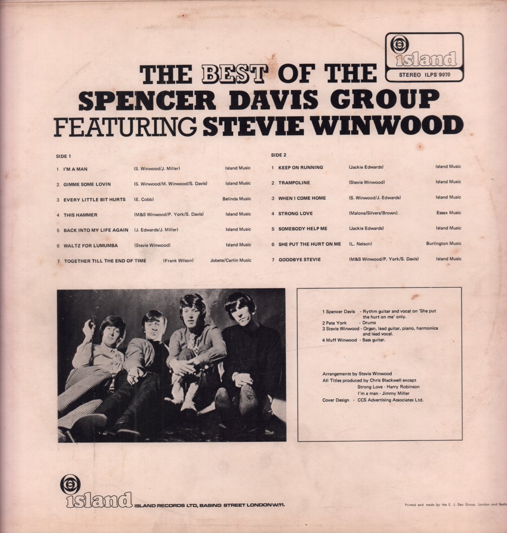 Spencer Davis Group - Best Of Featuring Stevie Winwood - Lp
