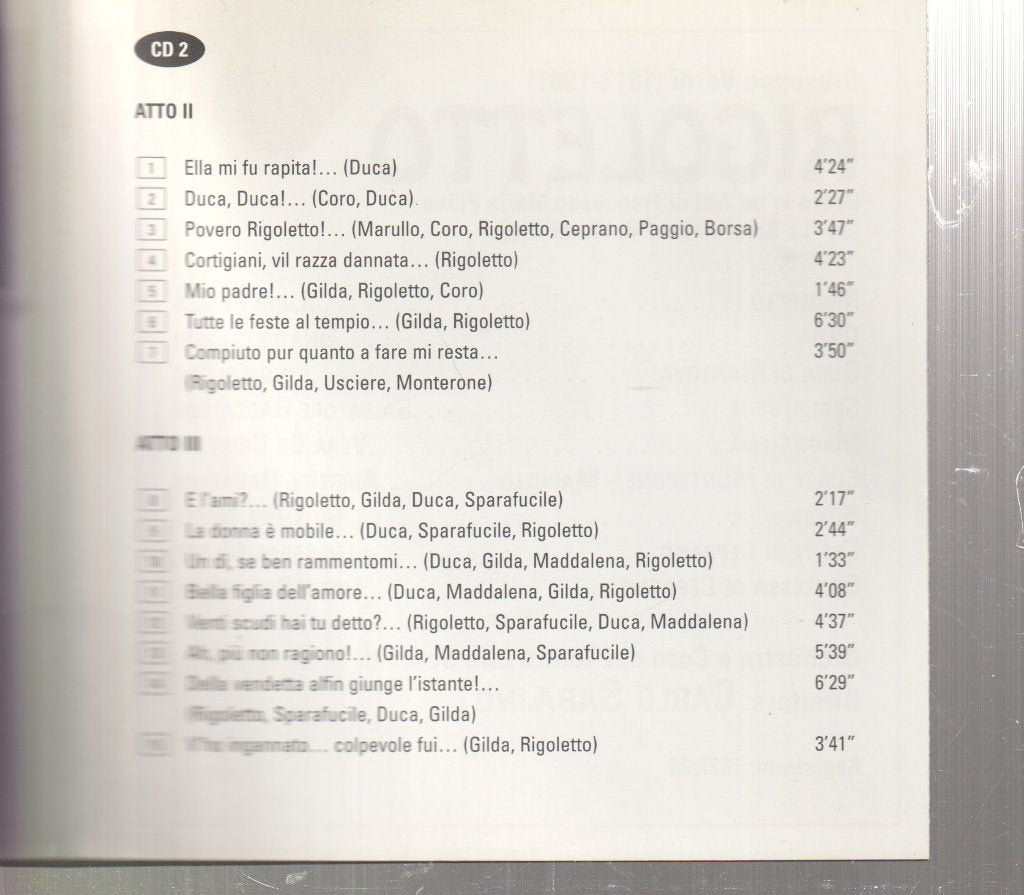Luigi Piazza, Carlo Sabajno - Verdi - Rigoletto - Double Cd