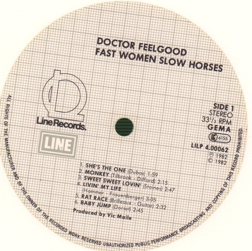 Dr. Feelgood - Fast Women & Slow Horses - Lp