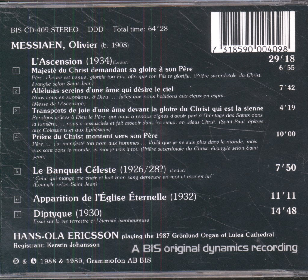 Hans-Ola Ericsson - Messiaen - Complete Organ Music, Volume 1 - Cd