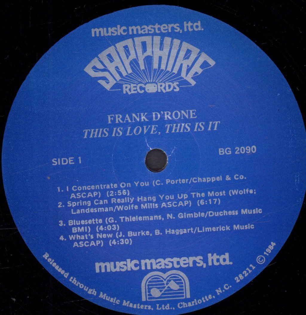 Frank D'rone - This Is Love This Is It - Lp