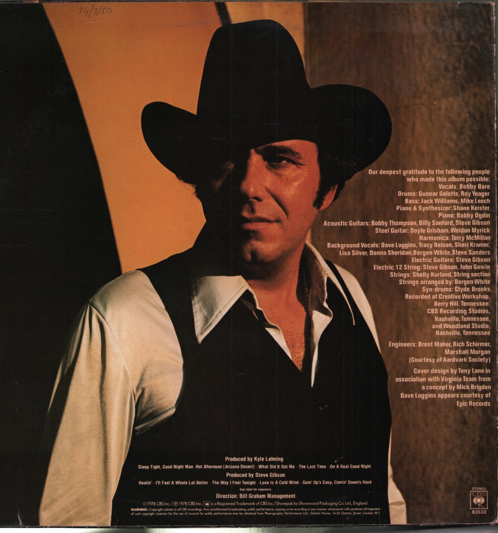 Bobby Bare - Sleeper Wherever I Fall - Lp