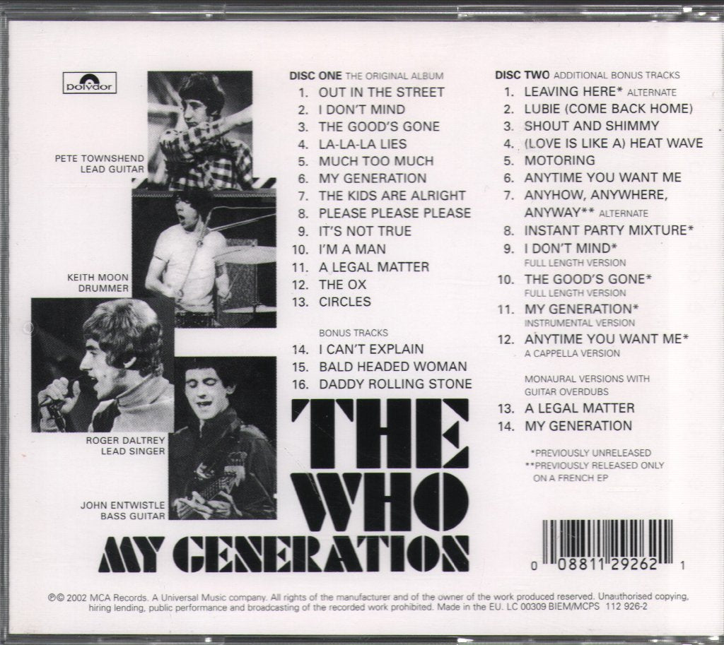 Who - My Generation - Double Cd