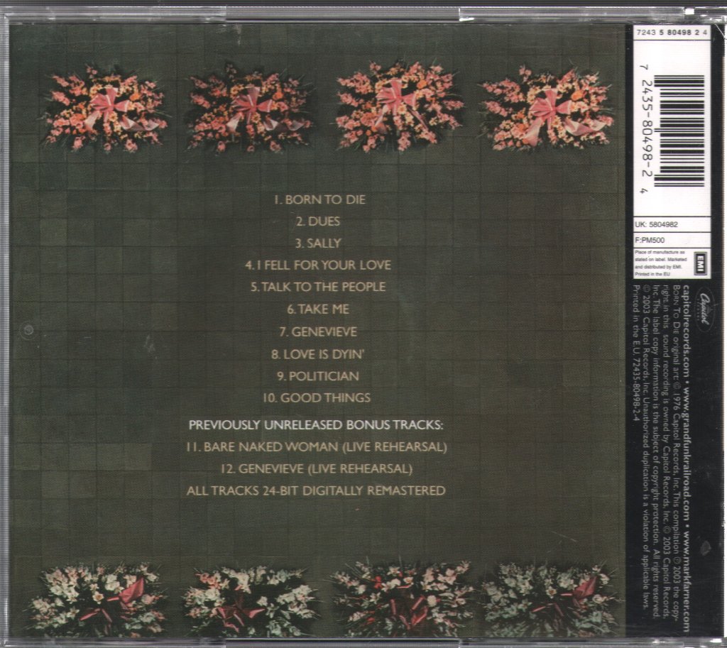 Grand Funk Railroad - Born To Die - Cd