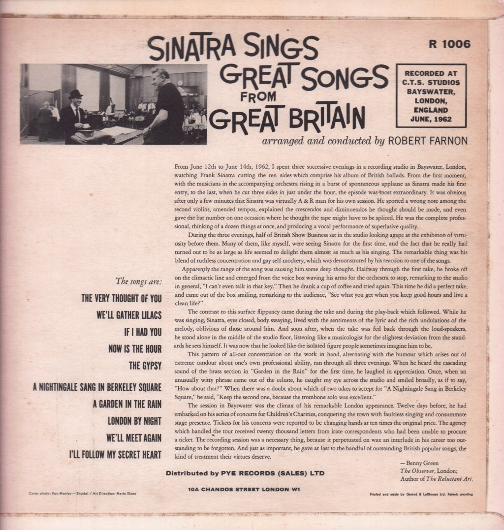 Frank Sinatra - Great Songs From Great Britain - Lp
