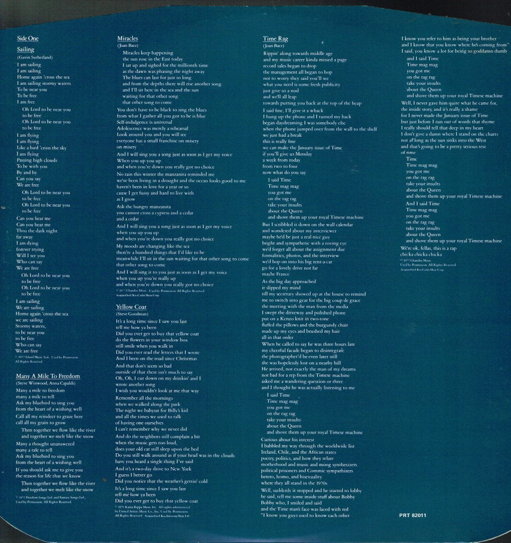 Joan Baez - Blowin' Away - Lp