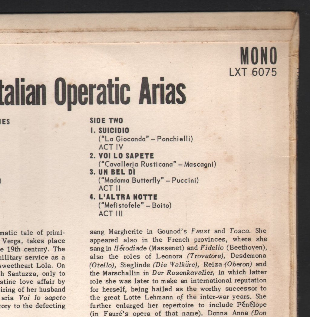 Regine Crespin - Italian Operatic Arias - Lp