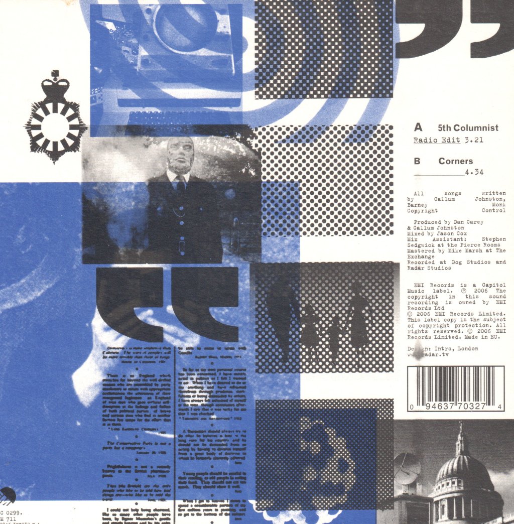 Radar (Indie Group) - 5Th Columnist - 7 Inch