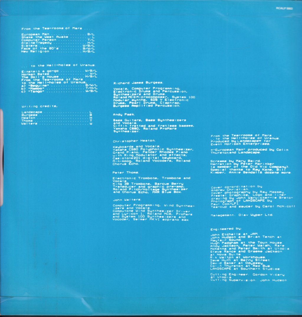 Landscape - From The Tea Rooms Of Mars - Lp