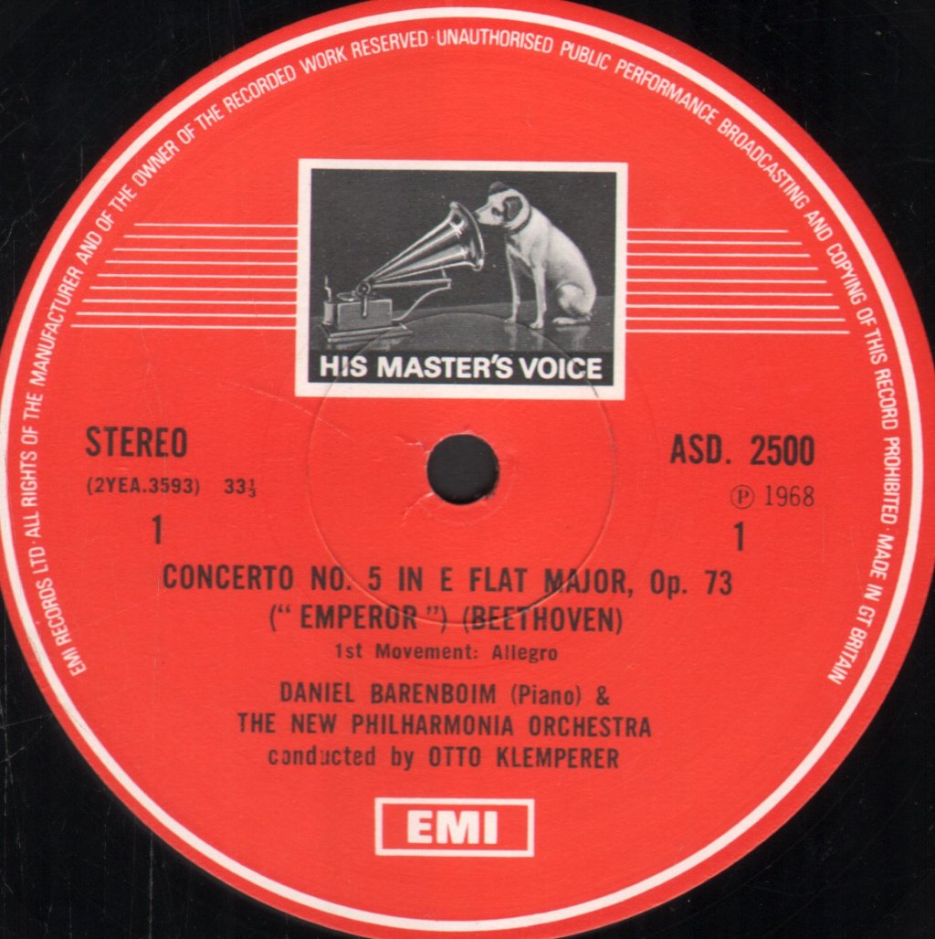 Daniel Barenboim / Otto Klemperer / New Philharmonia - Beethoven - Emperor Concerto - Lp