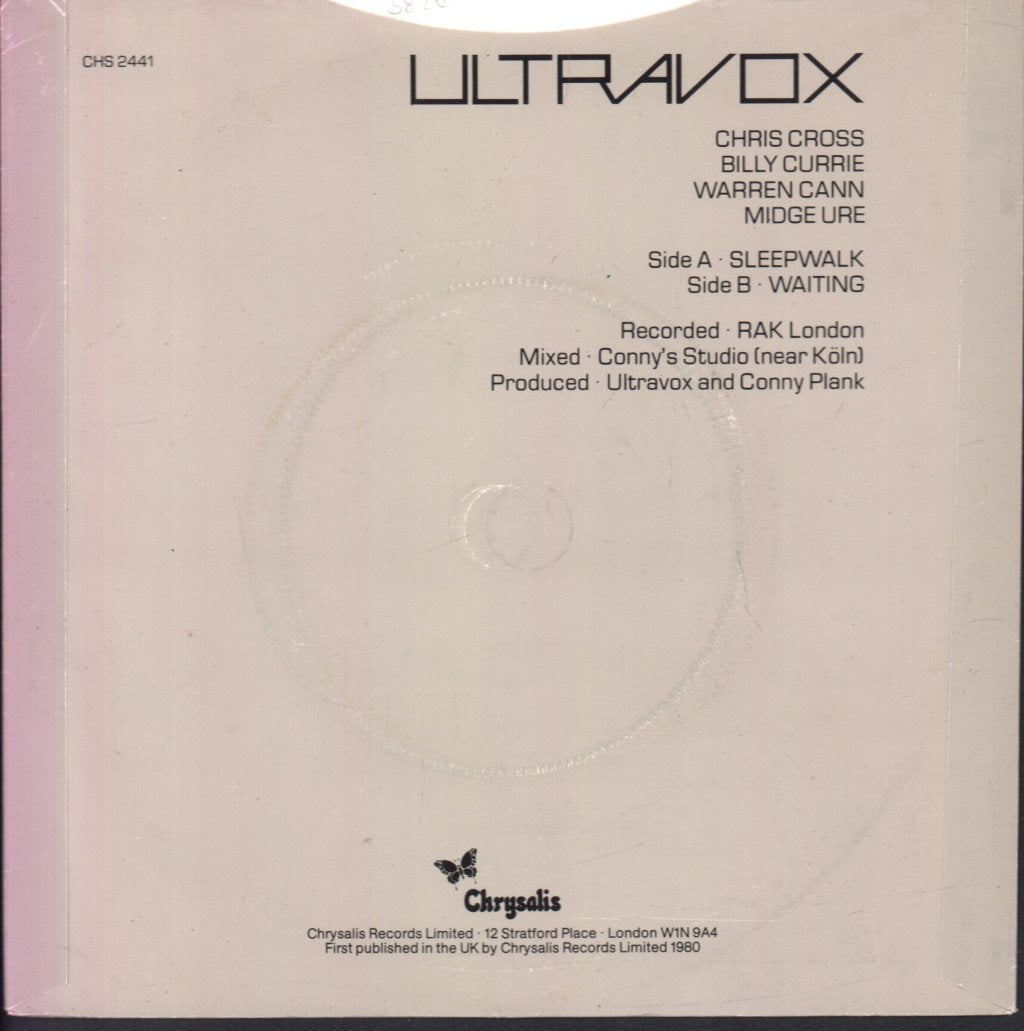 Ultravox - Sleepwalk - 7 Inch
