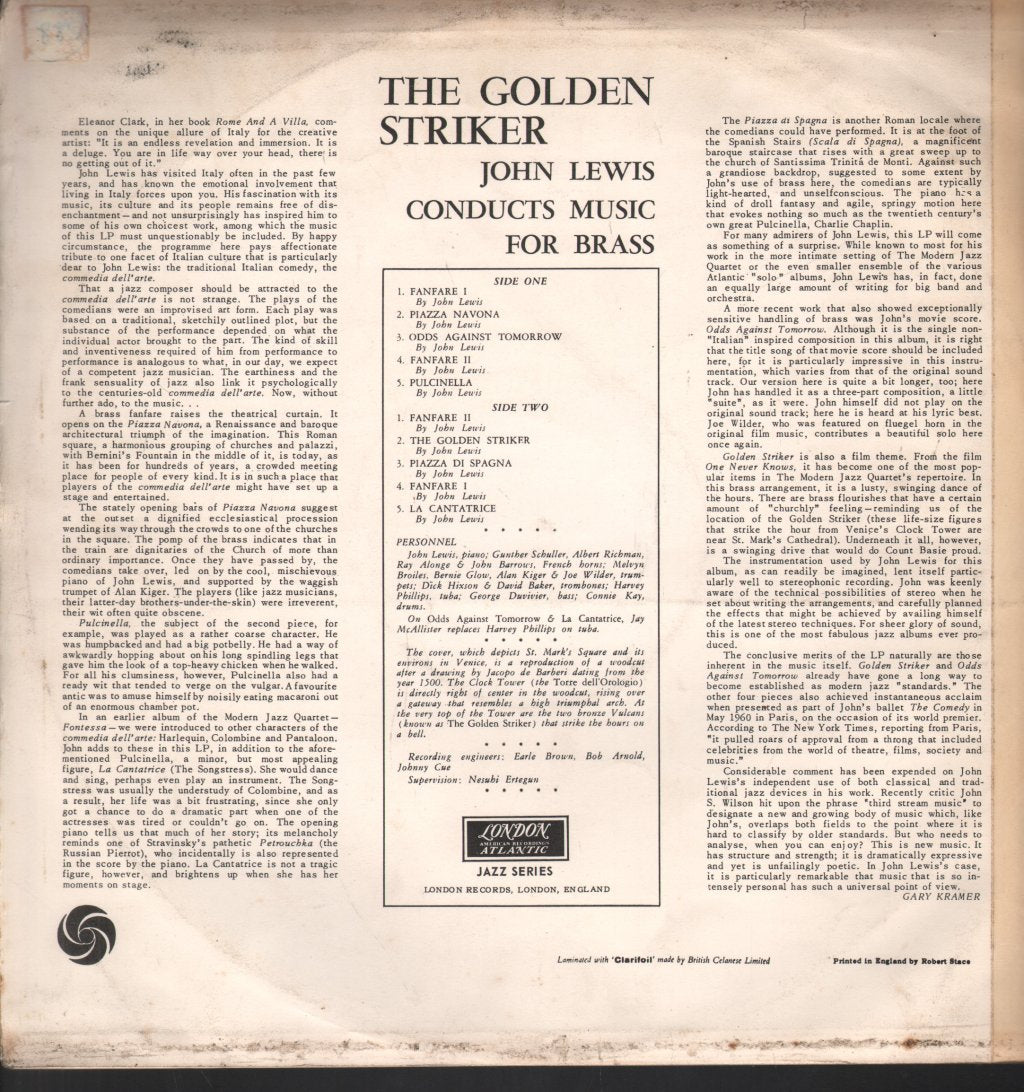 John Lewis - Golden Striker - Music For Brass And Piano - Lp