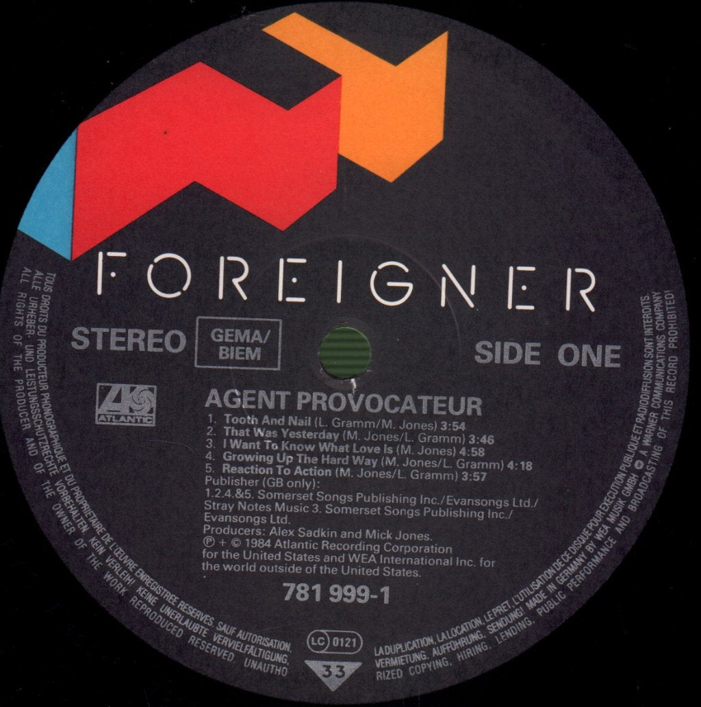 Foreigner - Agent Provocateur - Lp