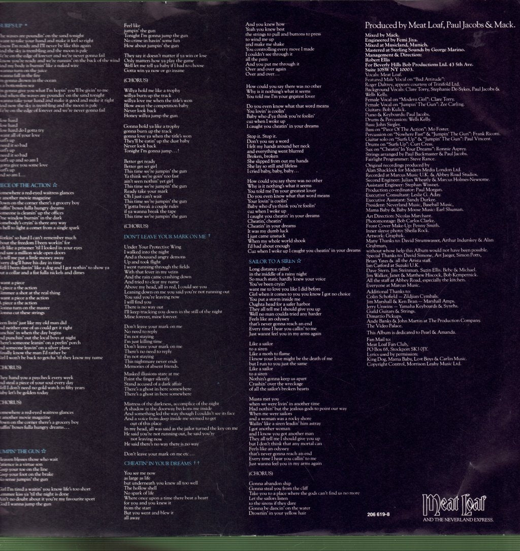 Meat Loaf - Bad Attitude - Lp