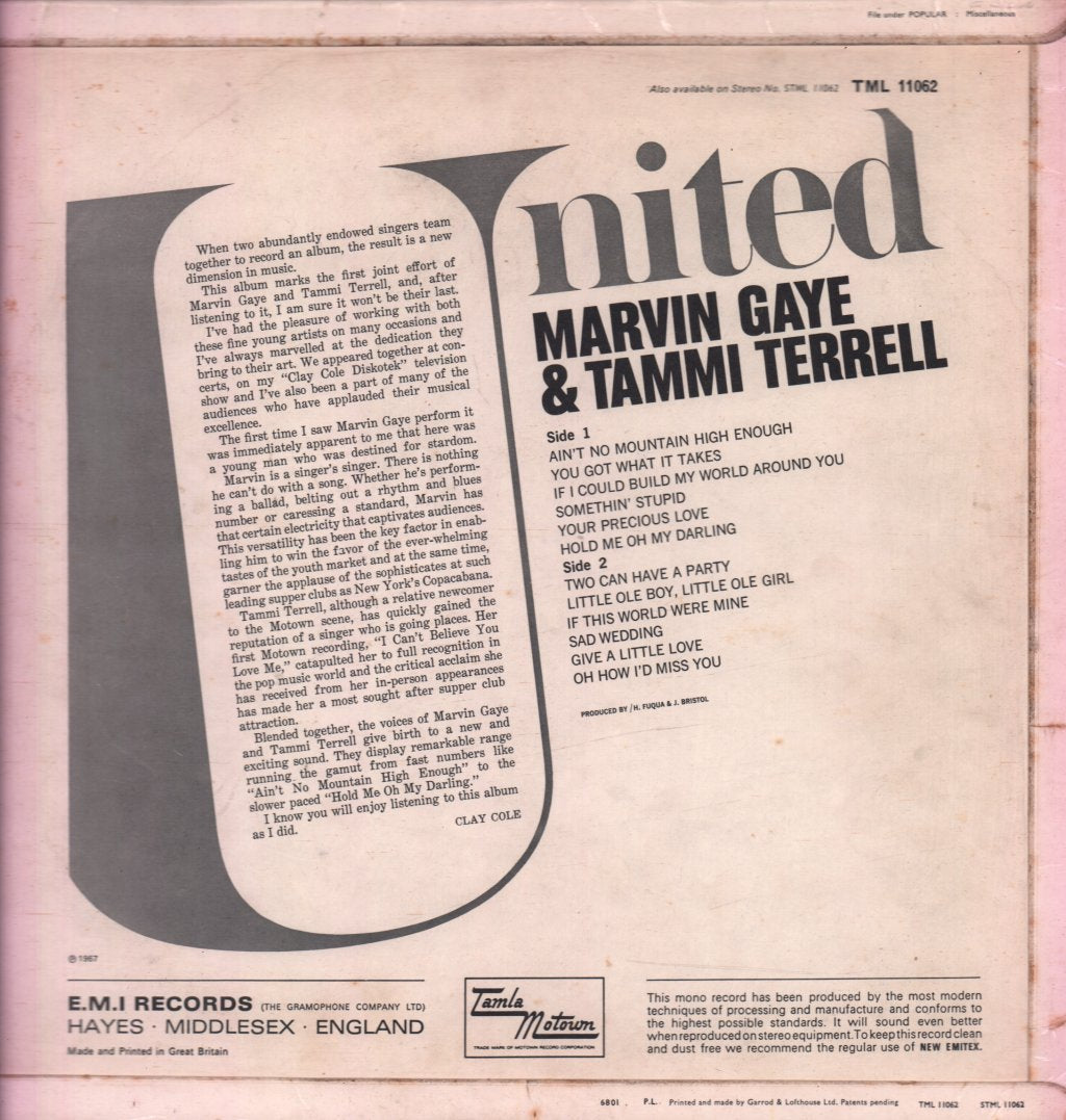 Marvin Gaye And Tammi Terrell - United - Lp