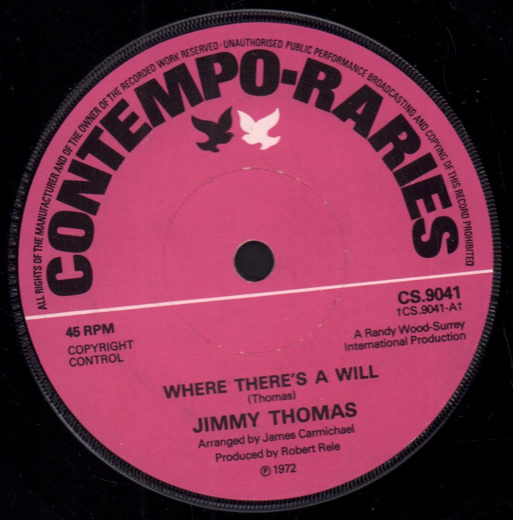 Jimmy Thomas - Where There's A Will - 7 Inch