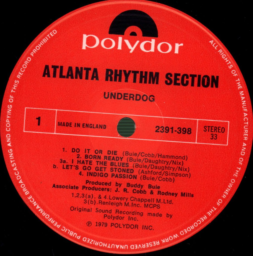 Atlanta Rhythm Section - Underdog - Lp