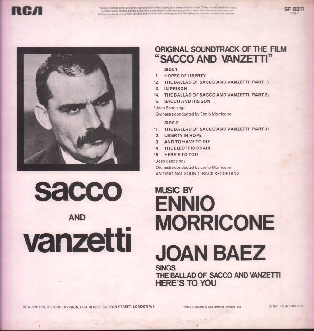 Ennio Morricone - Sacco & Vanzetti (Original Soundtrack Recording) - Lp