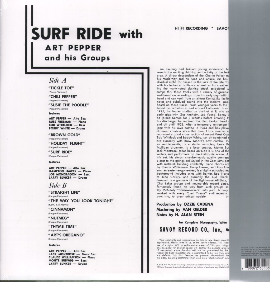 Art Pepper - Surf Ride - Lp