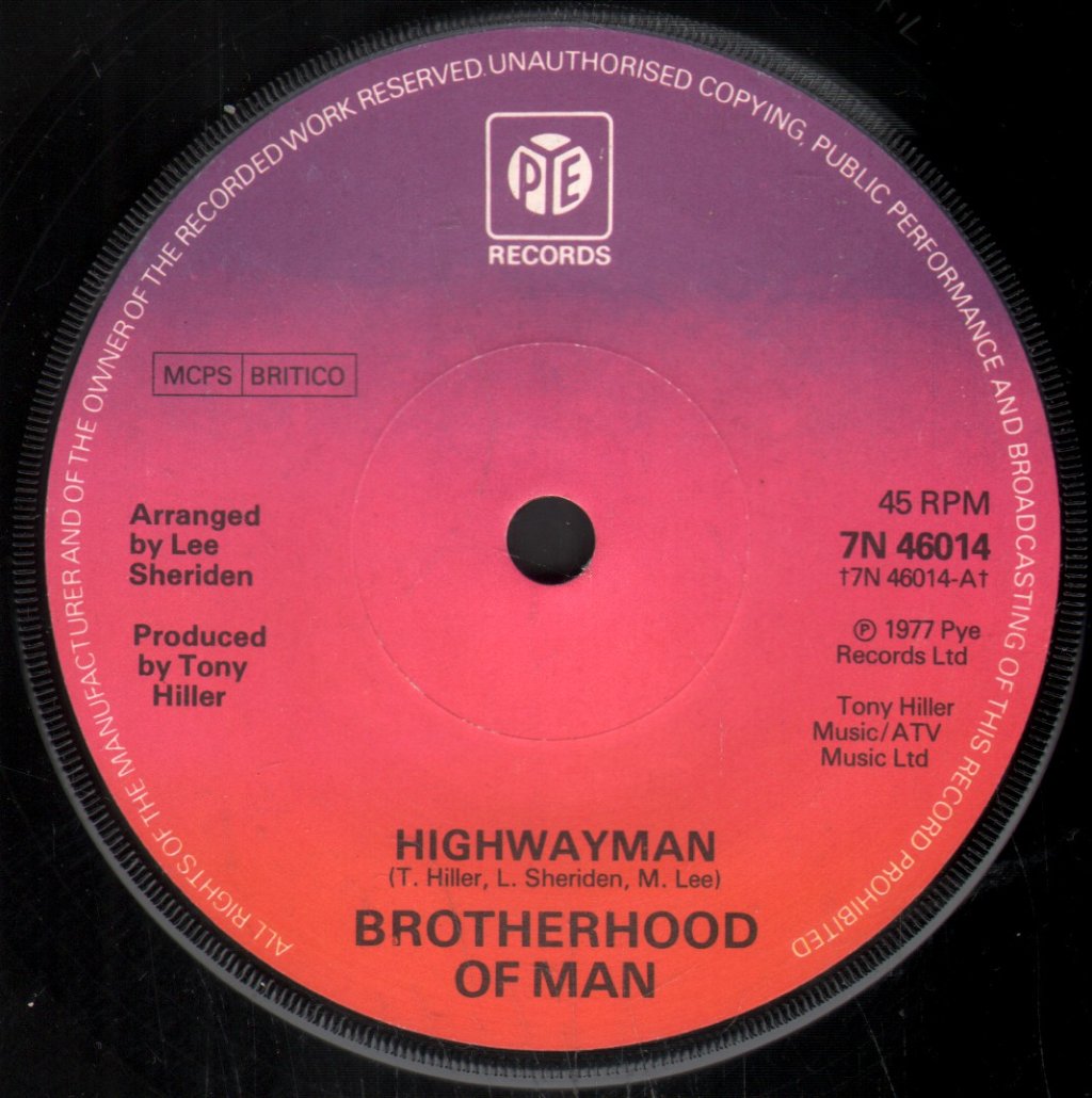 Brotherhood Of Man - Highwayman - 7 Inch