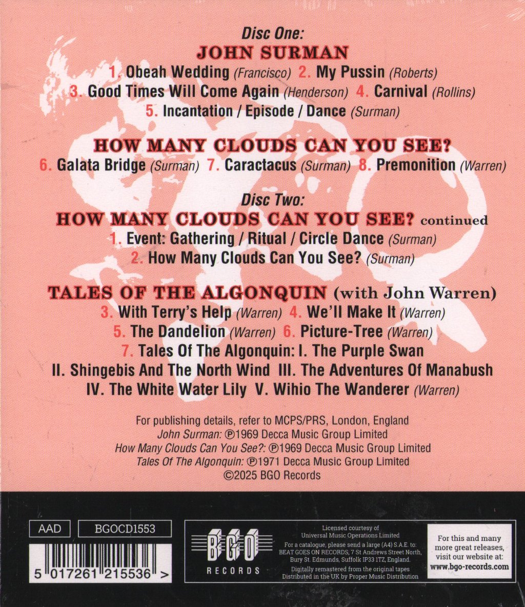 John Surman - John Surman / How Many Clouds Can You See? / Tales of the Algonquin - Cd