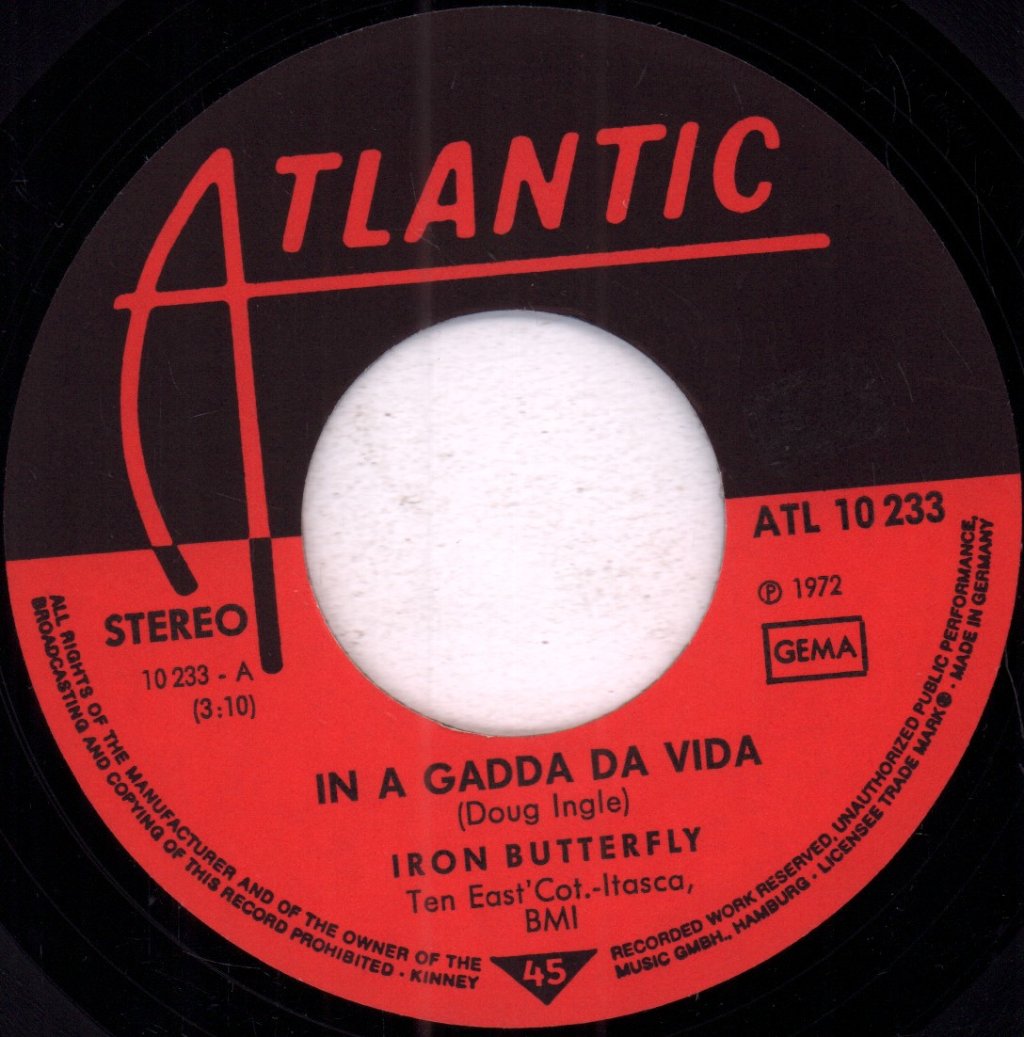 Iron Butterfly - In A Gadda Da Vida - 7 Inch