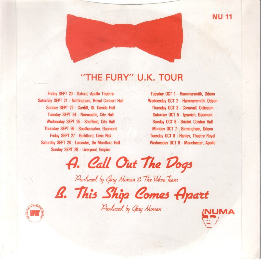 Gary Numan - Call Out The Dogs - 7 Inch