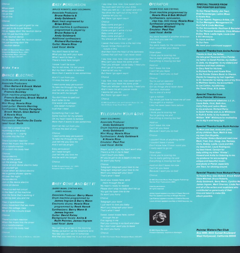 Pointer Sisters - Break Out - Lp