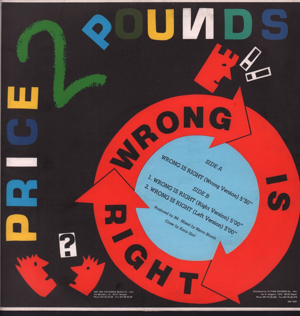 Price 2 Pounds - Wrong Is Right - 12 Inch