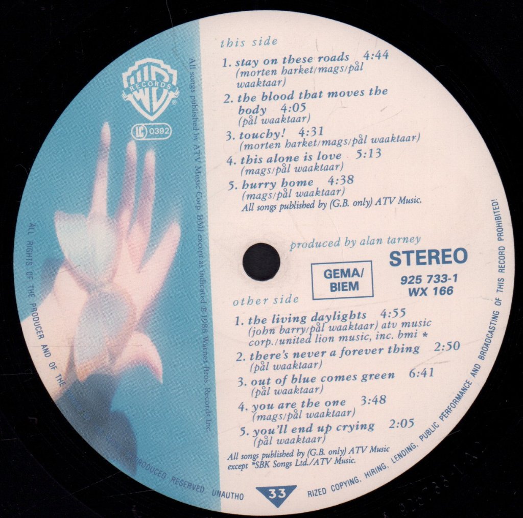 A-Ha - Stay On These Roads - Lp