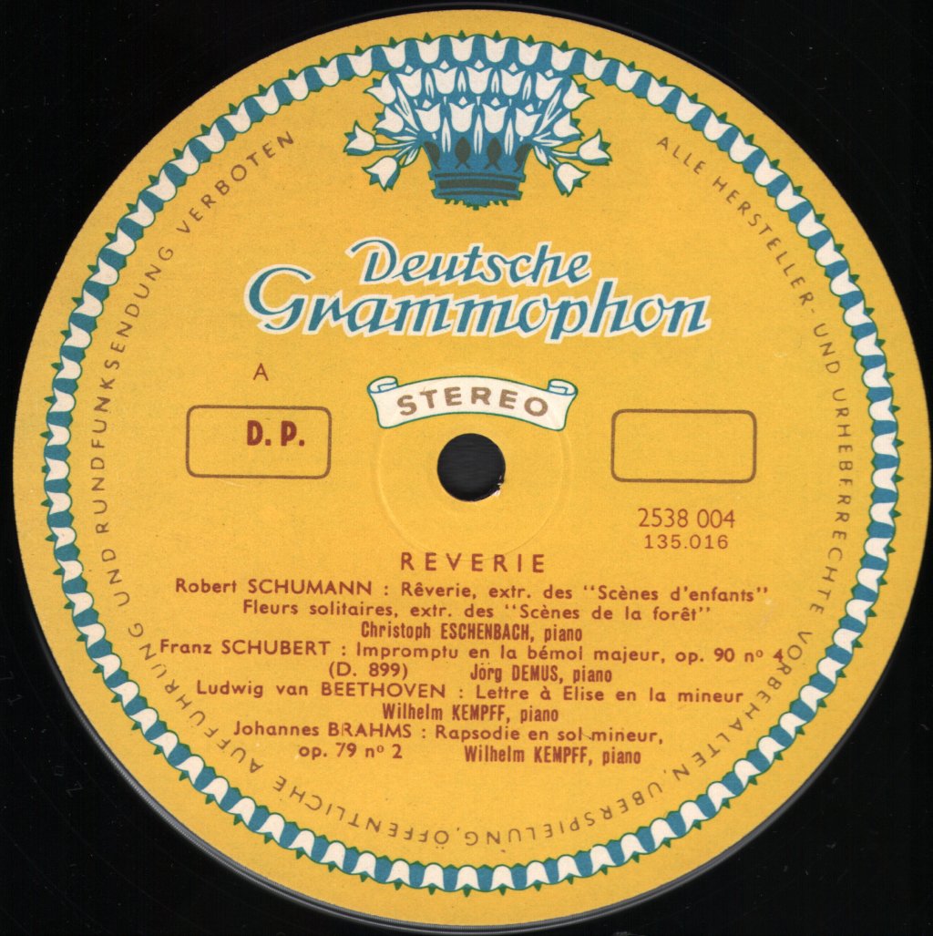 Christoph Eschenbach / Jorg Demus / Wilhelm Kempff / Tamas Vasary - Rêverie ... Les Plus Belles Pages Du Piano Romantique - Lp