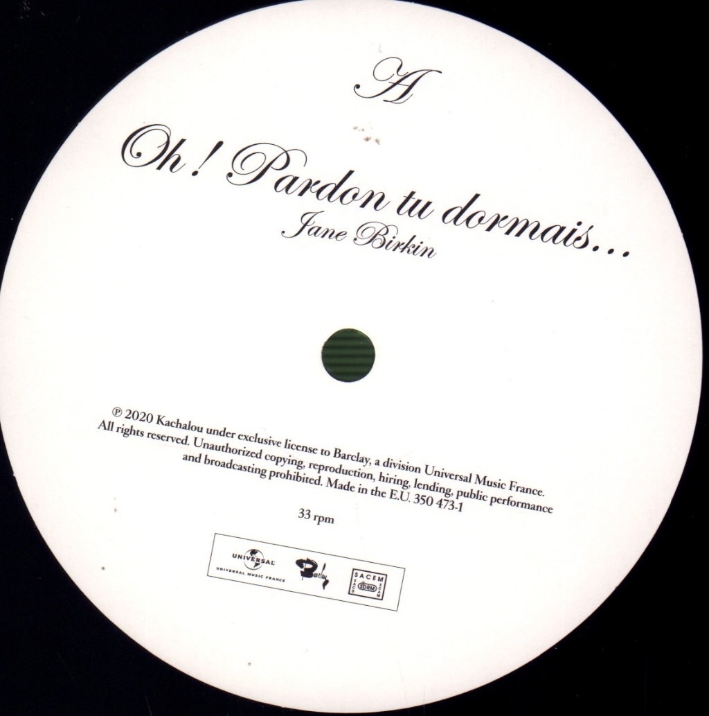 Jane Birkin - Oh! Pardon Tu Dormais - Lp