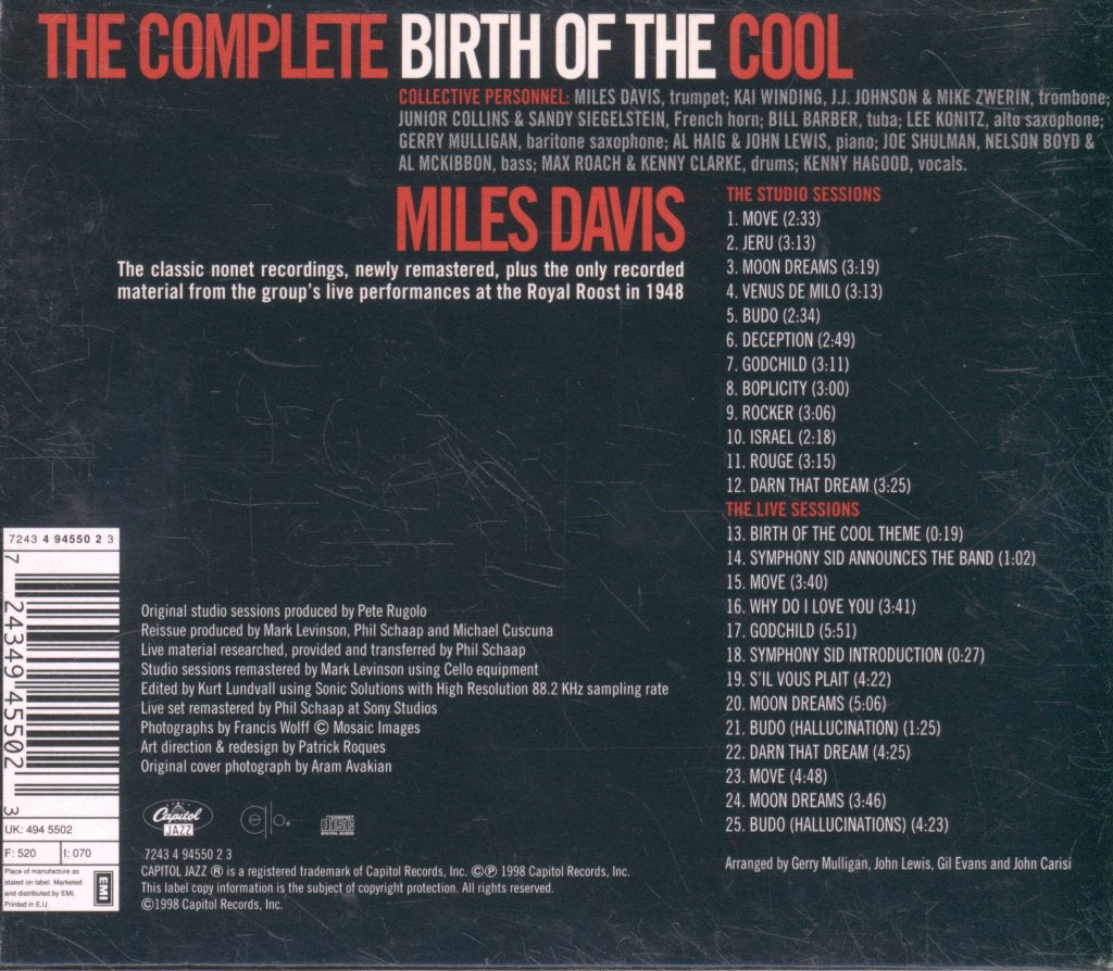 Miles Davis - Complete Birth Of The Cool - Cd