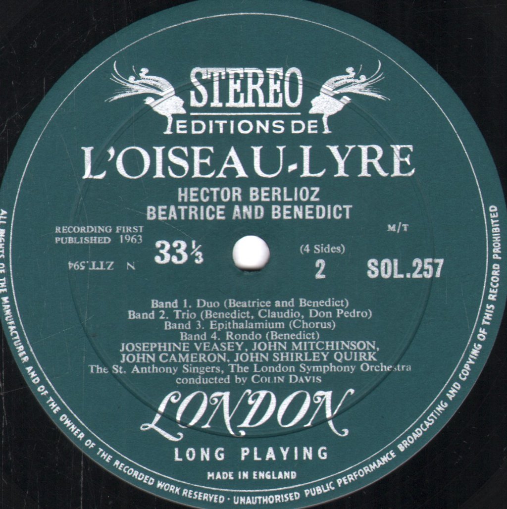 April Cantelo / Josephine Veasey / Helen Watts / Colin Davis / London Symphony Orchestra - Berlioz - Beatrice Et Benedict - Double Lp