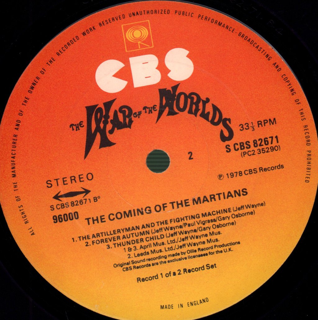 Jeff Wayne - War Of The Worlds - Double Lp