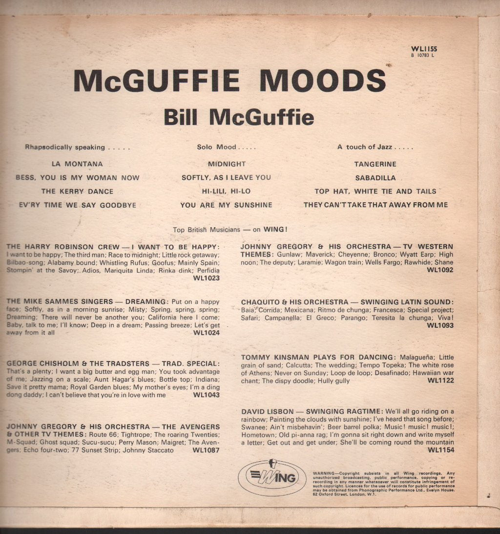 Bill McGuffie - McGuffie Moods - Lp